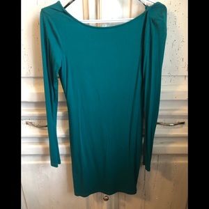 Forest green low back dress